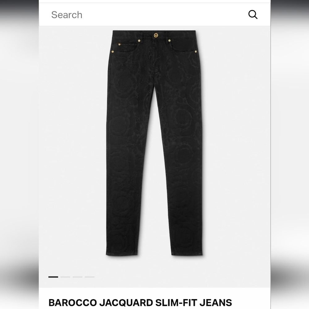 Versace Slim-Fit Black Jeans